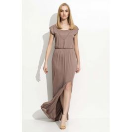 Cappuccino Maxi Sukienka z Rozcięciem na Boku