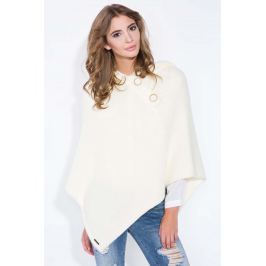 Ecru Poncho z Kapturem
