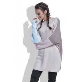 Beżowy Sweter Długi Luźny w Czterech Kolorach